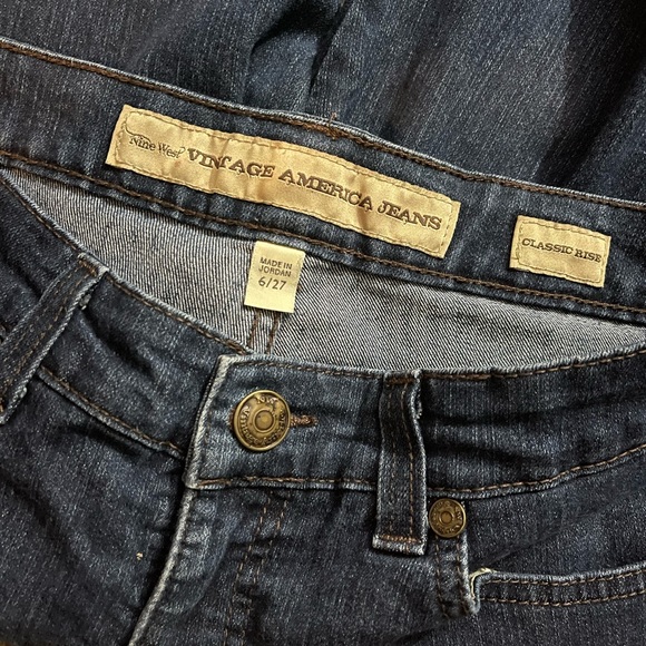 Nine West Women Blue Vintage America Classic Rise Boyfriend Capri Jean size 6/27 - Picture 2 of 11